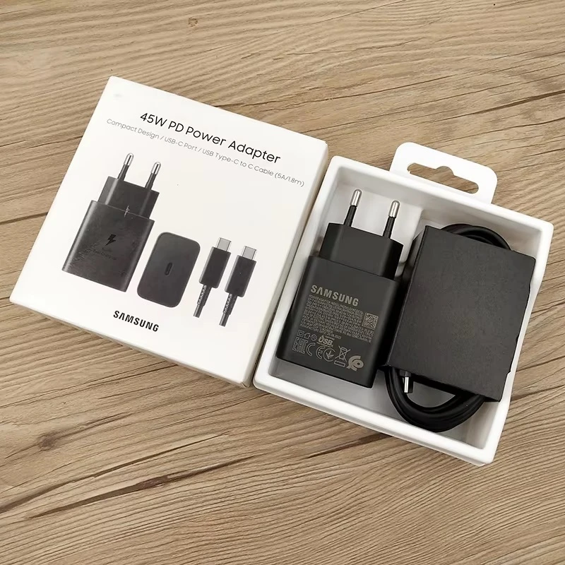 Samsung 45W Super Fast Charging 2.0 Adapter (EP-T4510) Type-C to C for Galaxy S22+, S22 Ultra, S23+, S23 Ultra, S24+, S24 Ultra, S25 Ultra, Note 20 Ultra