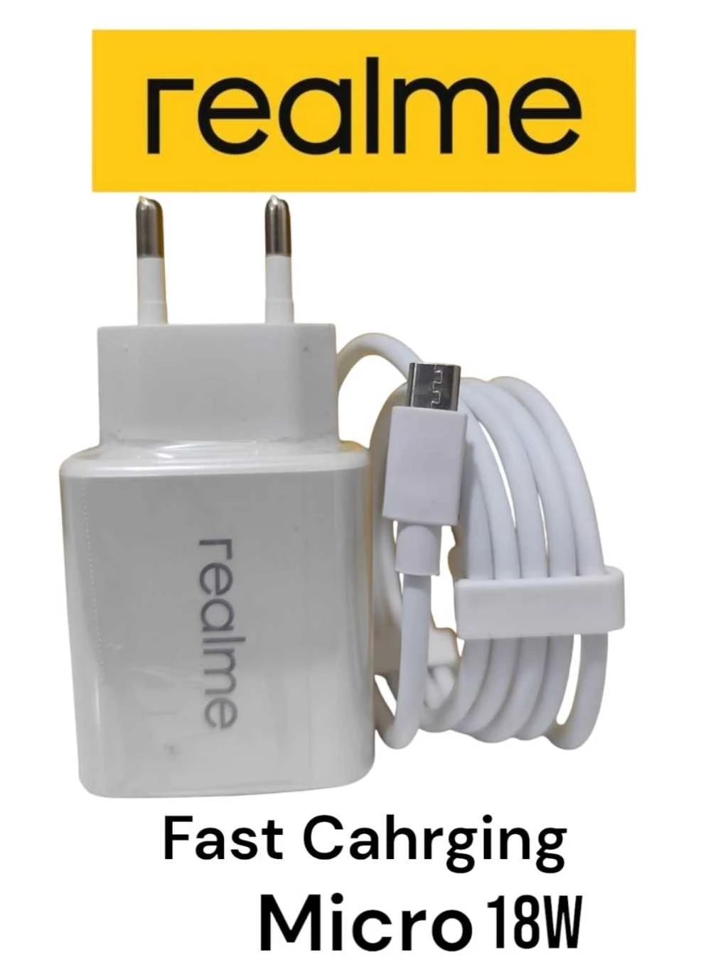 Realme 18W Quick Charge 3.0 Fast Adapter with Type-C Cable for Realme C25, C25s, C35, 5 Pro, 6i, 7i, Narzo 20, Narzo 30A