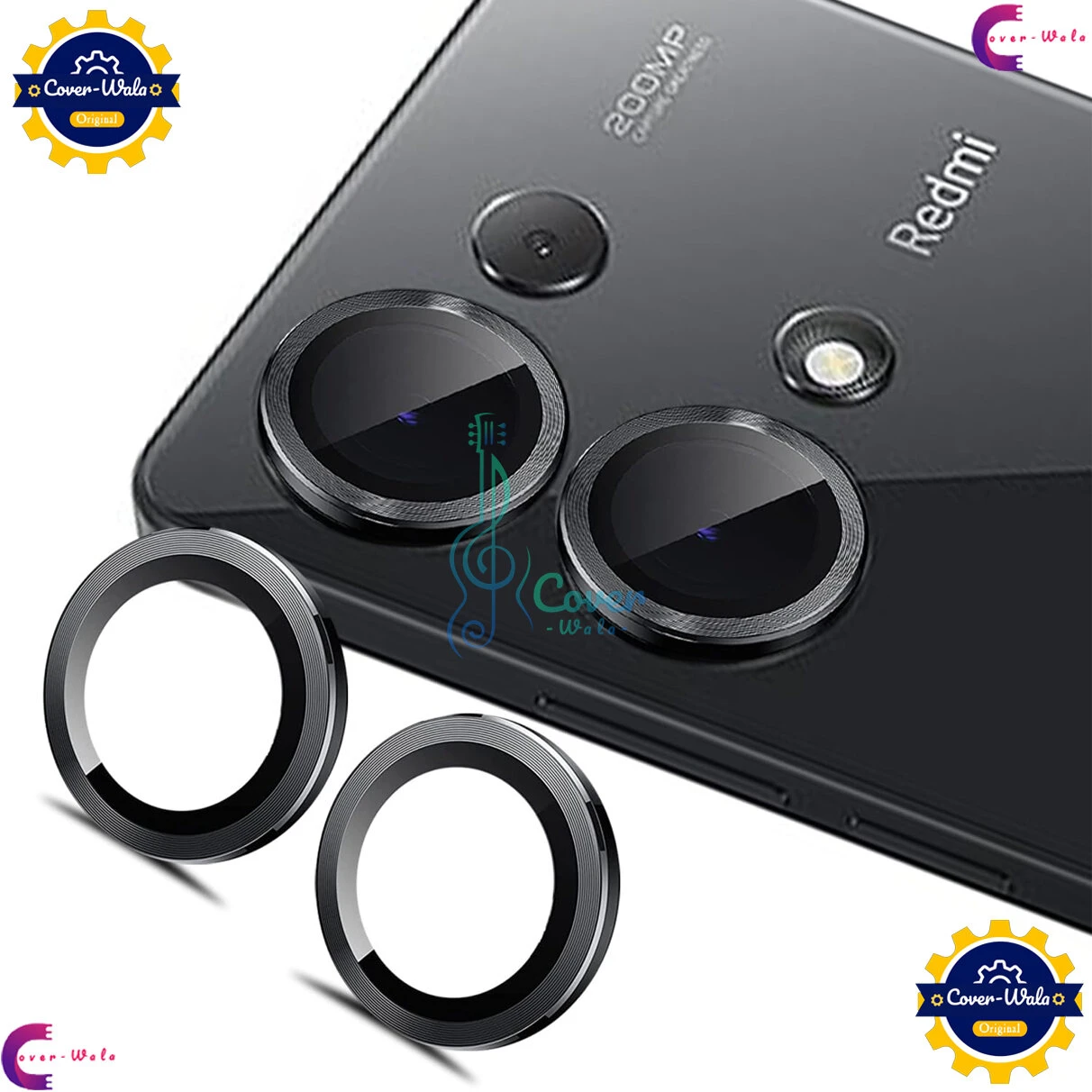 For Xiaomi Redmi Note 14 4G Camera Protector WSKEN Metal Ring Tempered Glass Camera Lens Protector Power by AL-Huda Gadget Corner
