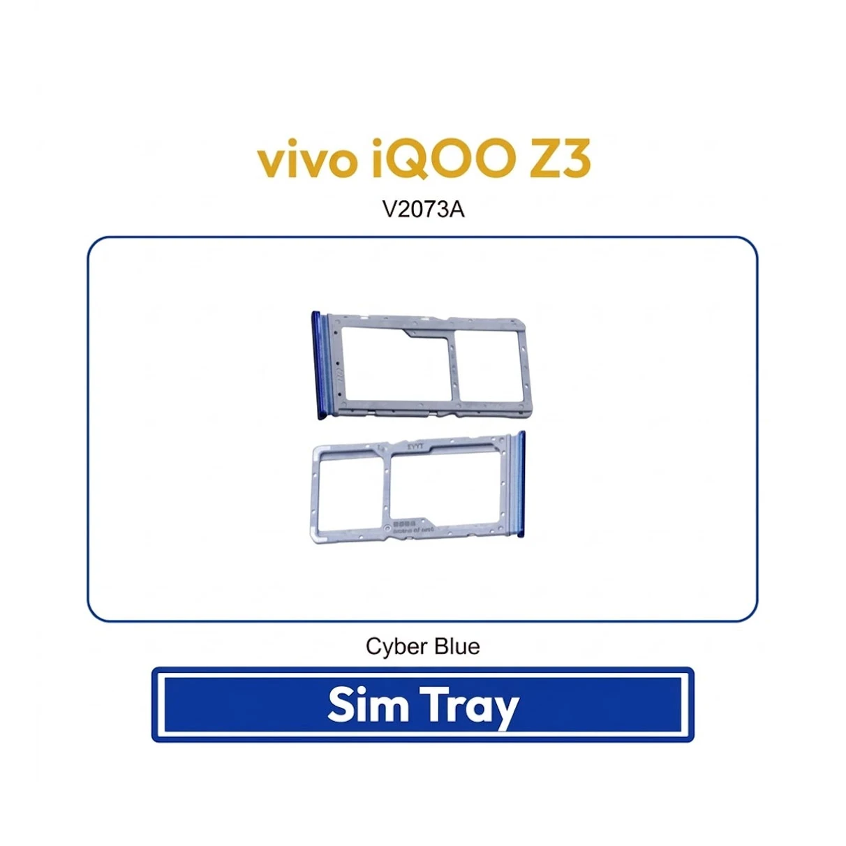 vivo iQOO Z3 Sim Tray / Sim Slot /SD Card Tray /Holder Card compatible Replacement Parts | V2073A