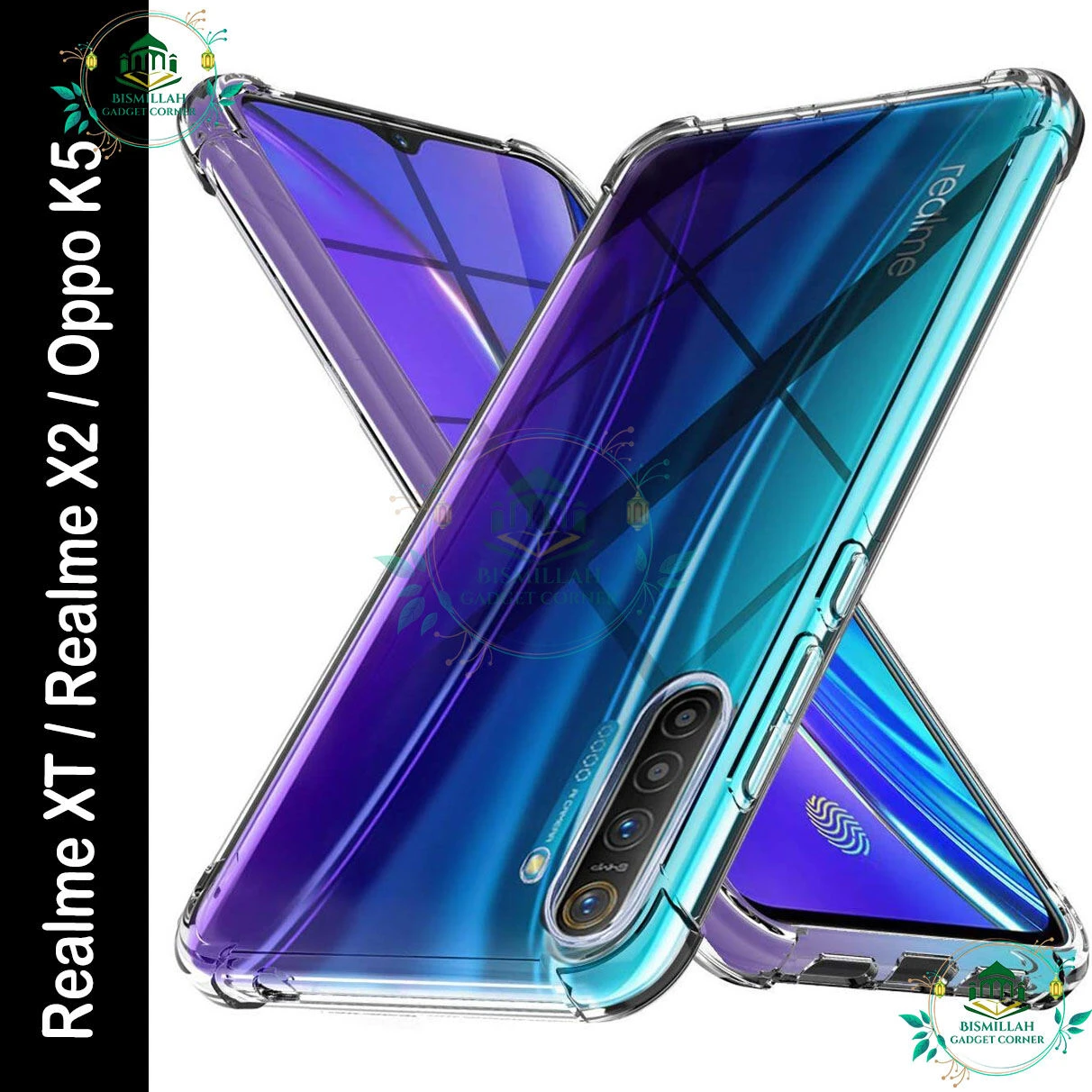 For Realme XT / Realme X2 / Oppo K5 Shockproof Bumper Case with Clear Soft TPU Protective Phone Cover for Realme X2 /Realme XT
