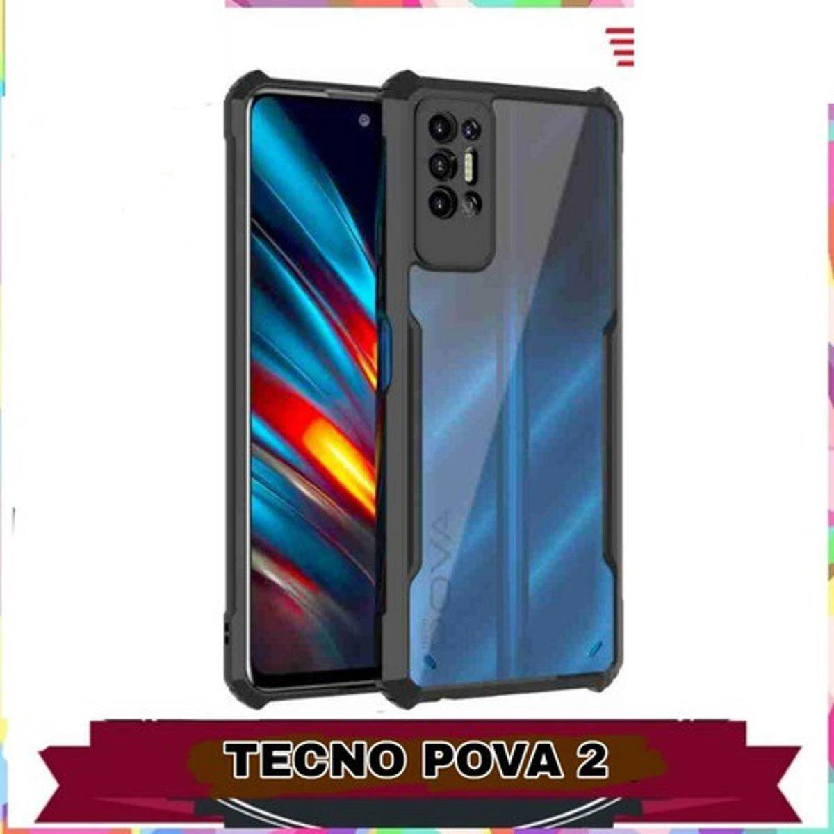 Xundd Transparent Shockproof Bumper Airbag Case Camera Guard Back Cover For Tecno Pova 2