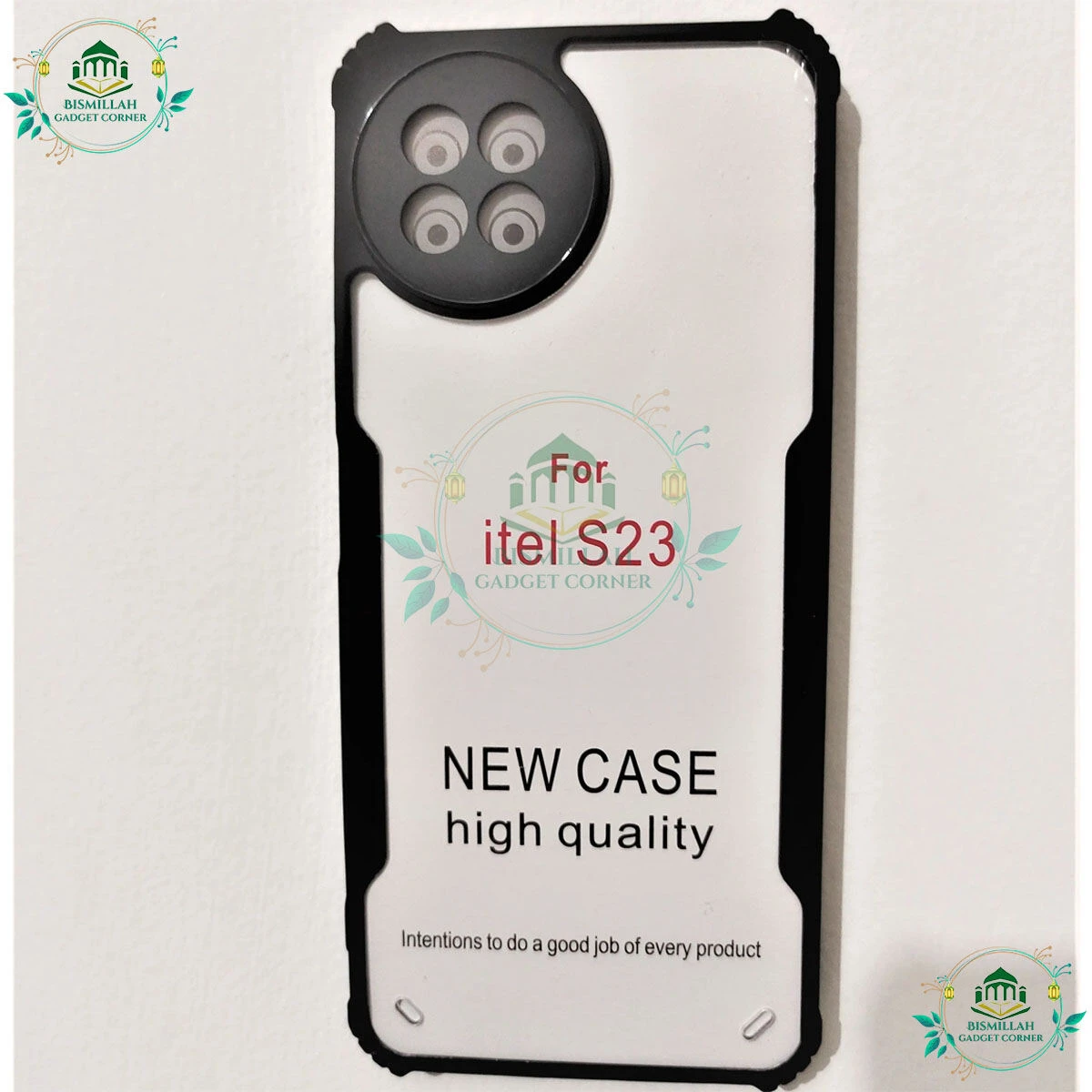 For iTel S23 NEW Shockproof TPU Bumper Hard Clear Acrylic Mobile Phone Case For S23 Back Cover