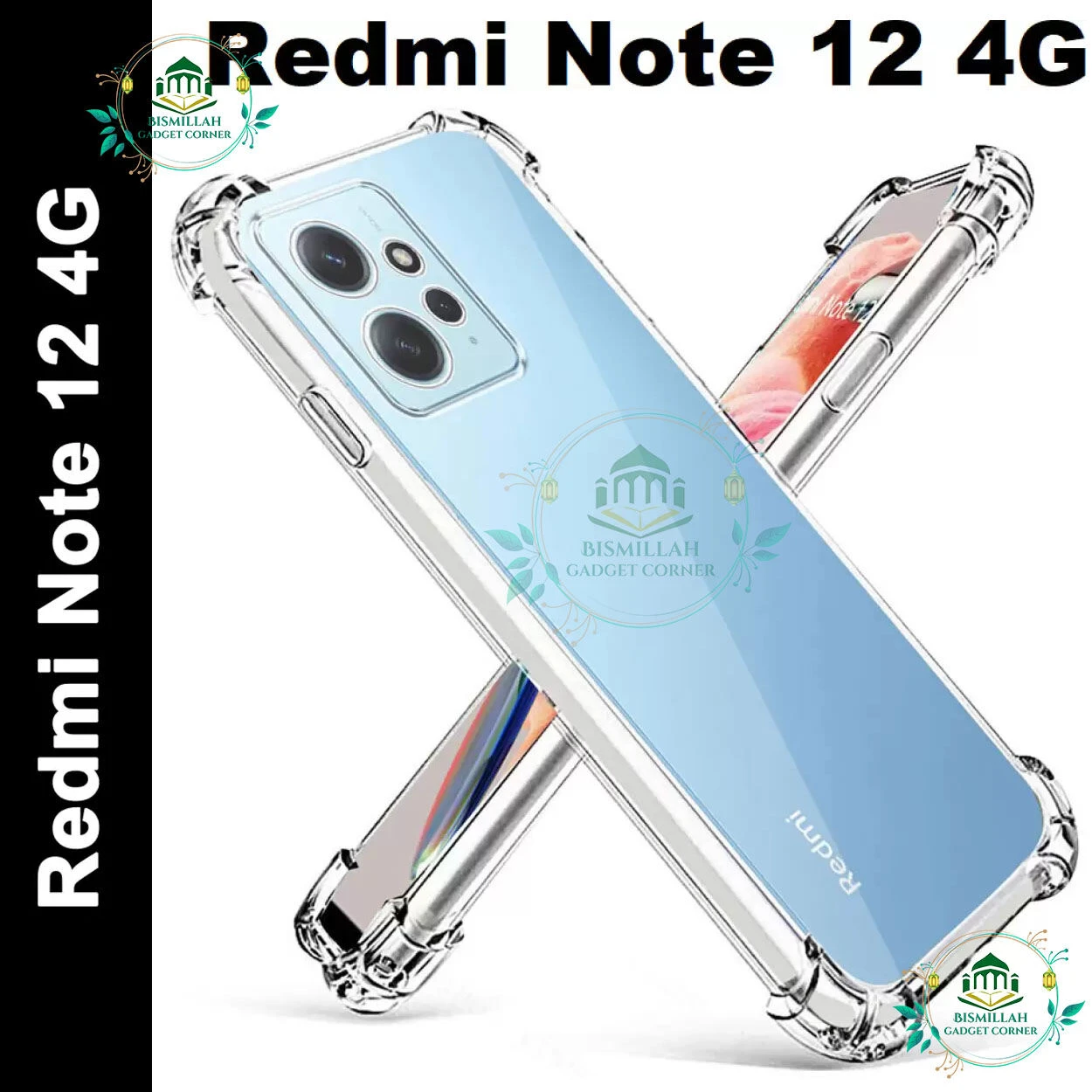 Transparent back cover For Xiaomi Redmi Note 12 4G Luxury transparent Protect Back Cover Soft Case