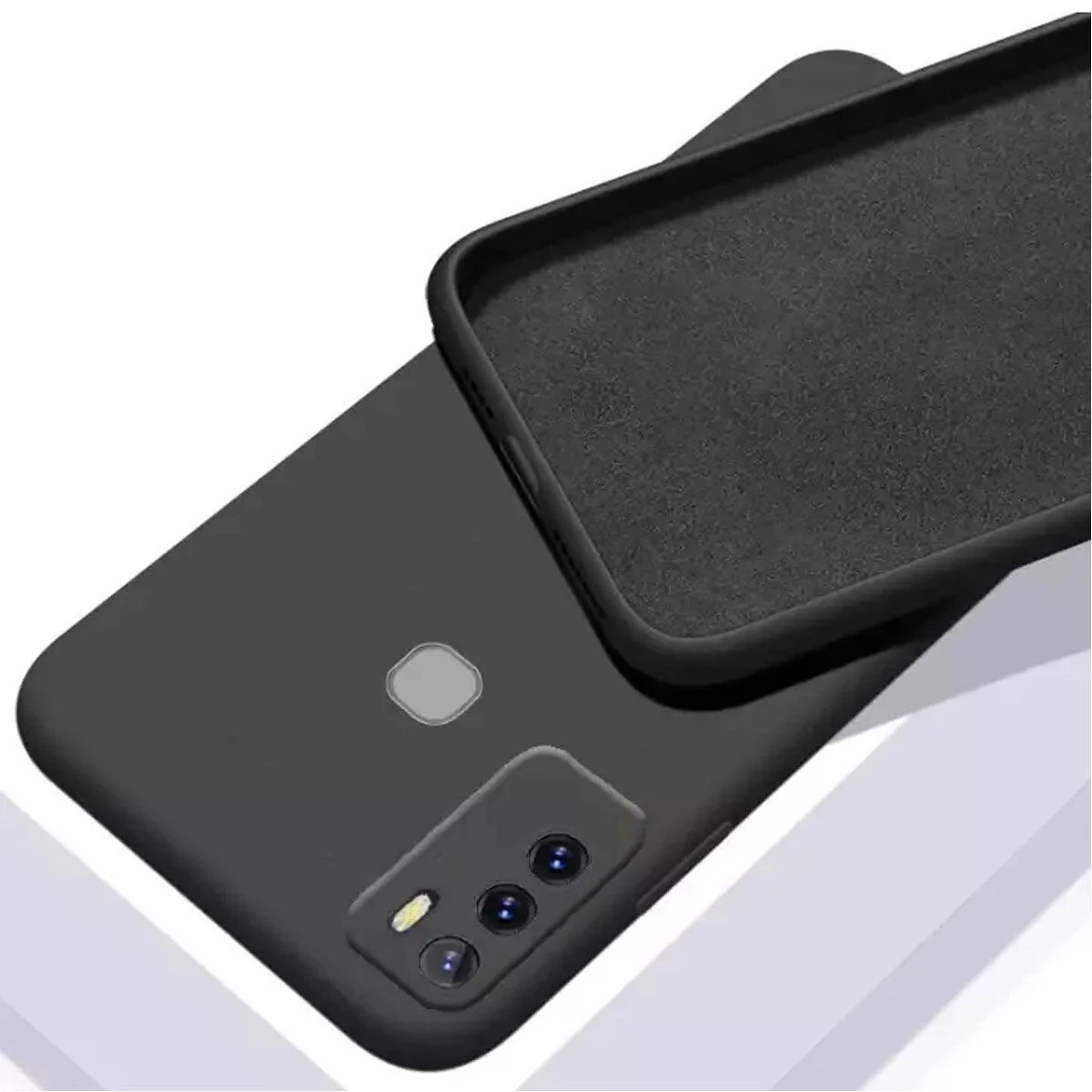 Itel Vision 1 Pro / Itel S16 Heavy Strong Liquid Silicone Soft Gel Rubber Shockproof Cover Case For Itel Vision 1 Pro Back Cover - Camera - Phone Back Cover