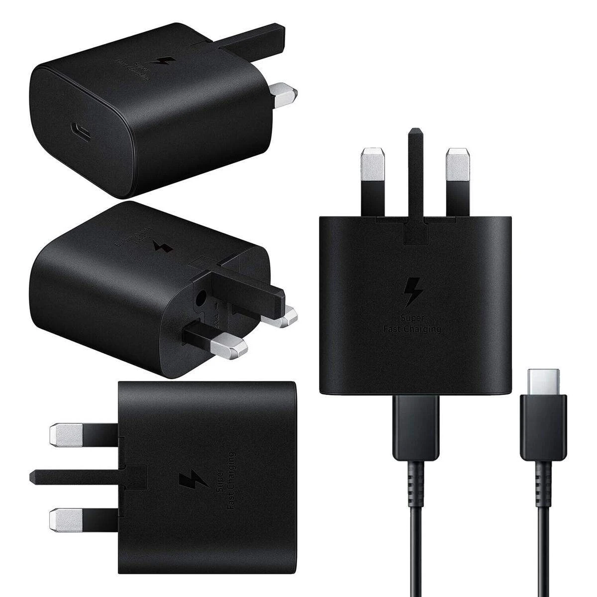 Original  Samsung 25W Super fast  charger 25W Travel Adapter 3pin with USB Type-C To Type-C Cable