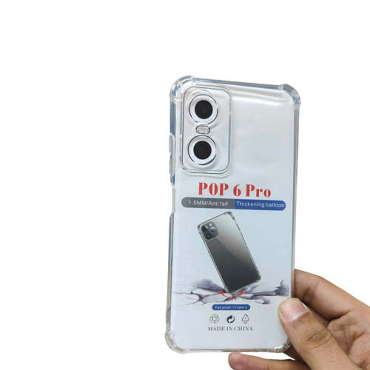 Tecno Pop 6 Pro - Premium Silicone Case Crystal Clear Soft TPU Ultra-Thin Transparent Flexible Protective Mobile Back Cover