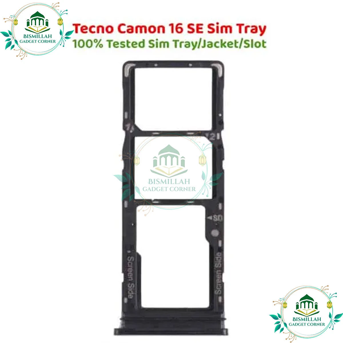S.IM Card Holder Tray for Tecno Camon 16 - Blue-black-Green-white