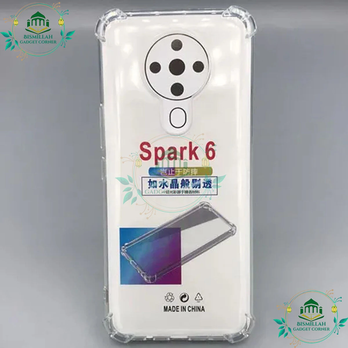 Tecno Spark 6 Back Cover Transparent Extra Bumper Anti Shock Soft Crystal Clear back Case For Tecno Spark 6