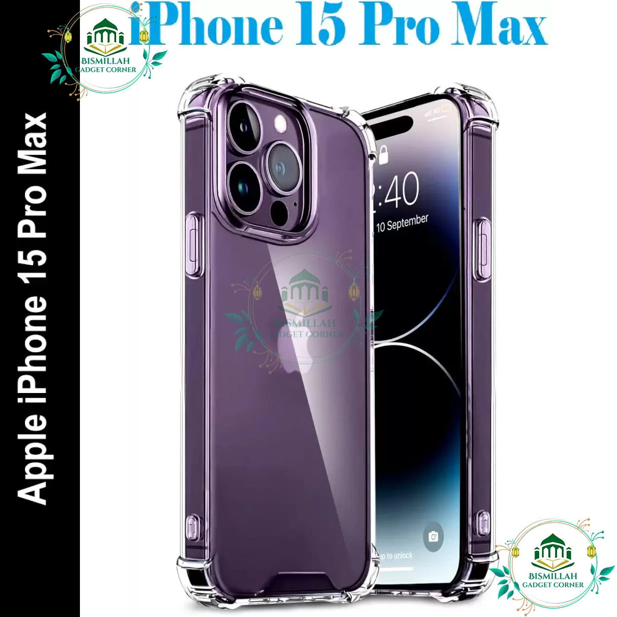 Transparent back cover For Apple iPhone 15 Pro Max Luxury transparent Protect Back Cover Soft Case
