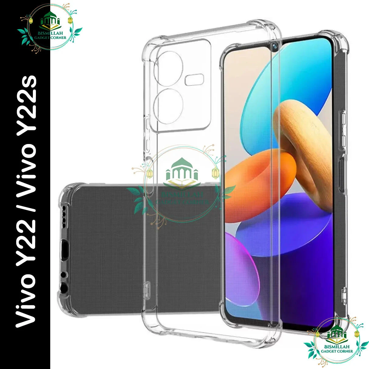 Transparent back cover For Vivo Y22 / Vivo Y22s  Luxury transparent Protect Back Cover Soft Case