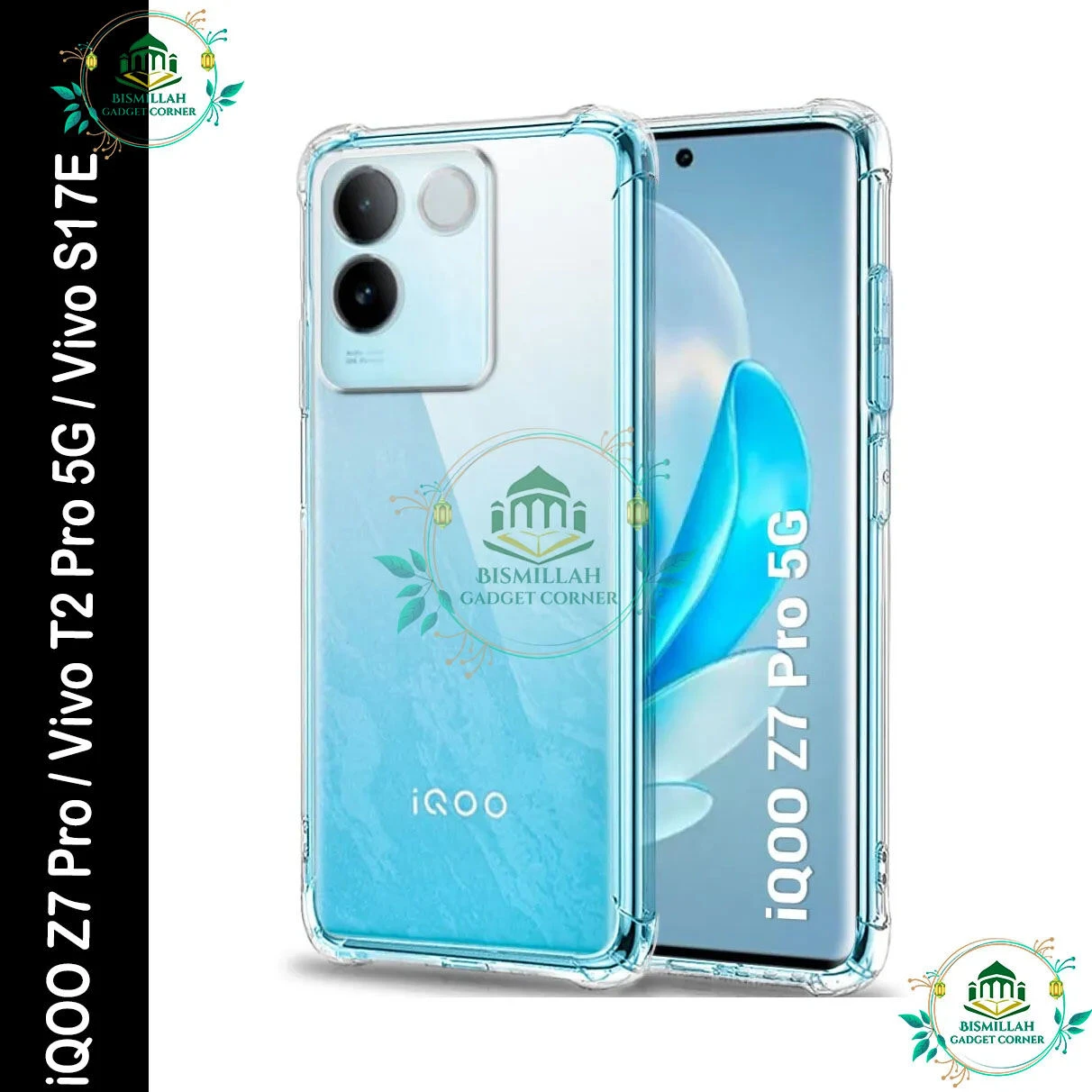 Transparent back cover For iQOO Z7 Pro / Vivo T2 Pro 5G / Vivo S17e Luxury transparent Protect Back Cover Soft Case