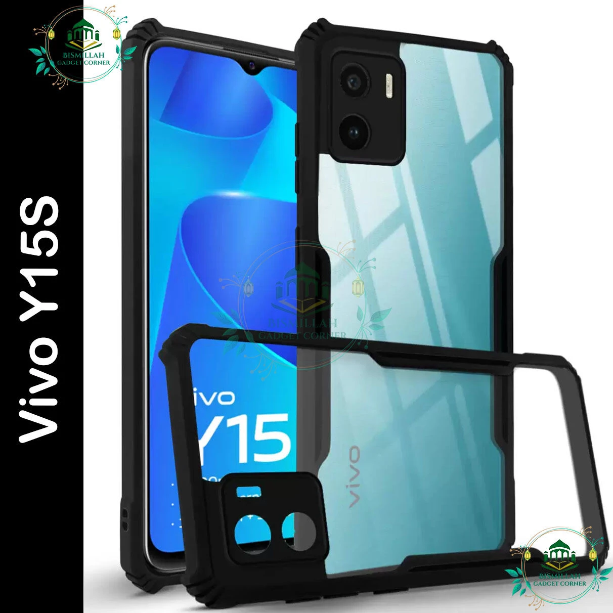 Xundd Back Cover for Vivo Y15S Transparent Hybrid Hard PC Back Bumper