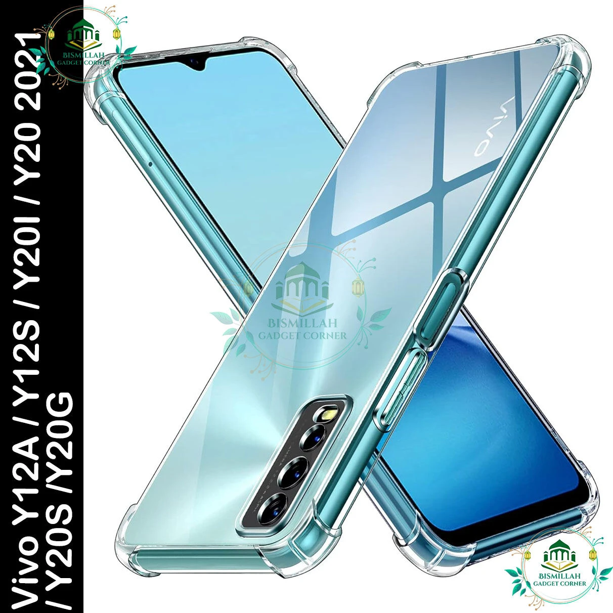 Transparent back cover For Vivo Y12A / Vivo Y12S / Vivo Y20i / Vivo Y20 2021 / Vivo Y20S / Vivo Y20G Luxury transparent Protect Back Cover Soft Case