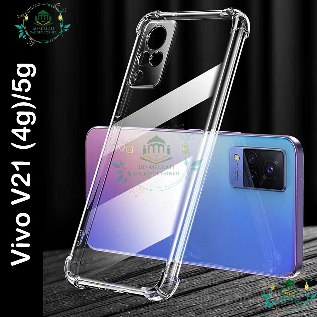 Transparent back cover For Vivo V21 (4g)/5g Luxury transparent Protect Back Cover Soft Case