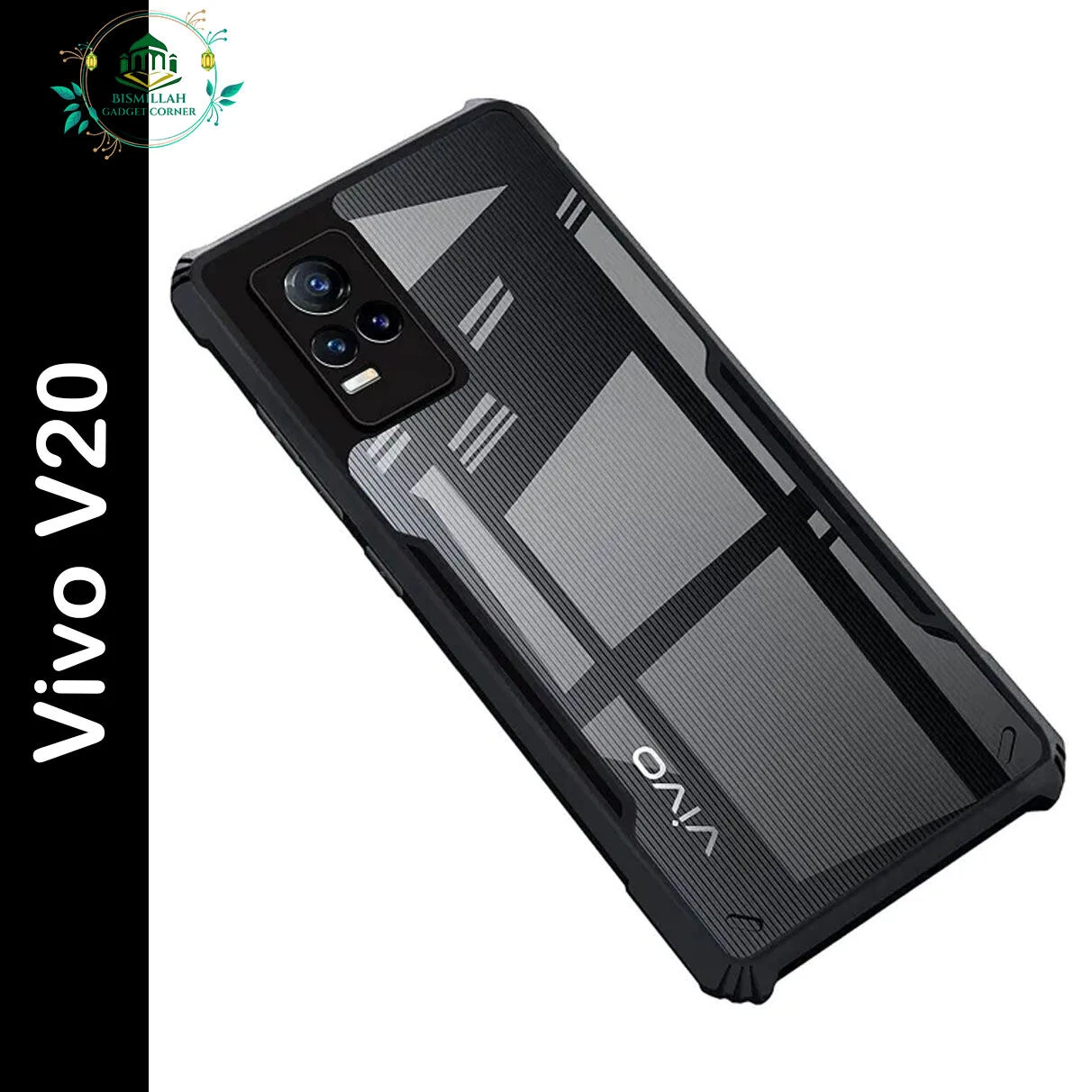 Xundd Back Cover for Vivo V20 Transparent Hybrid Hard PC Back Bumper