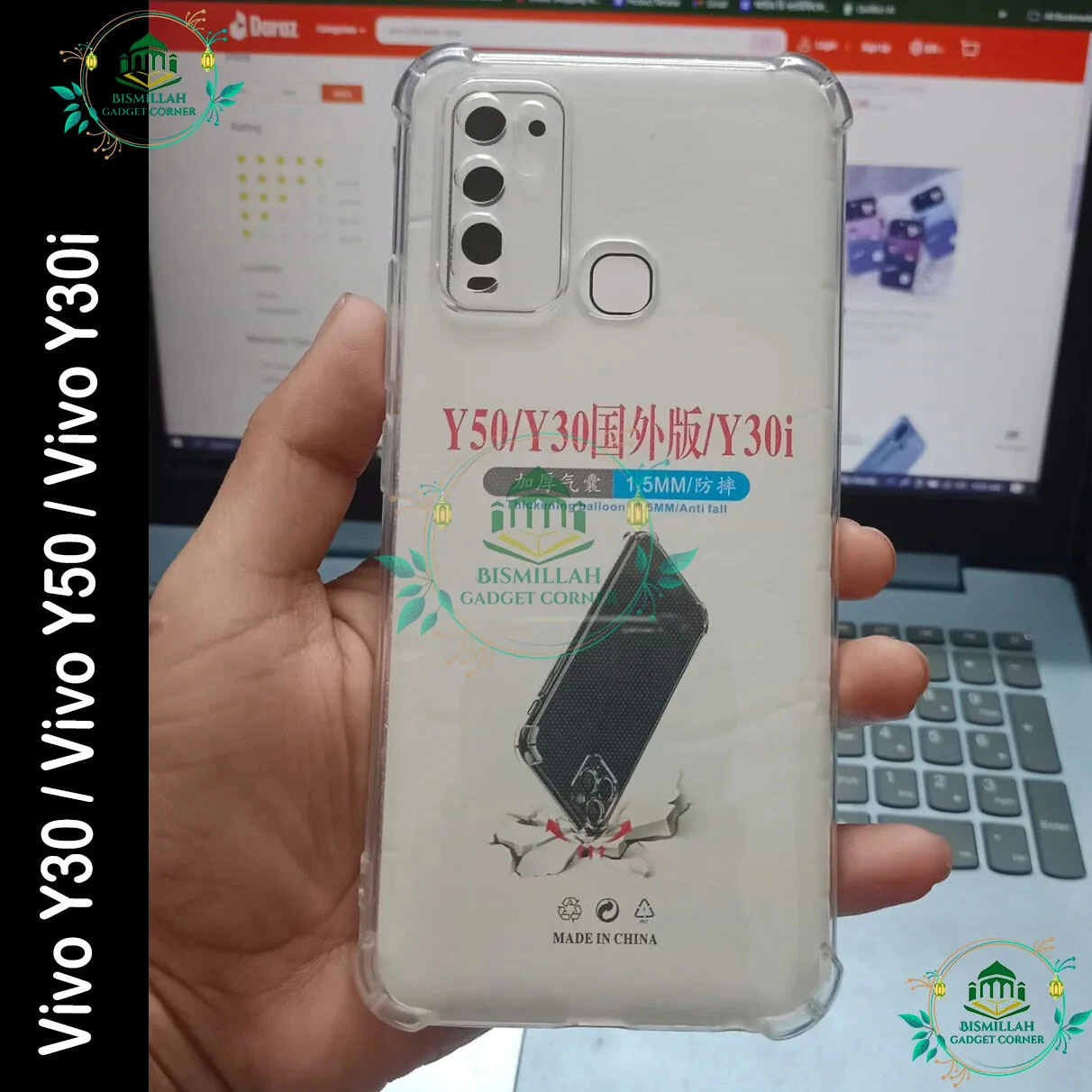 Transparent back cover For Vivo Y30 / Vivo Y50 / Vivo Y30i Luxury transparent Protect Back Cover Soft Case
