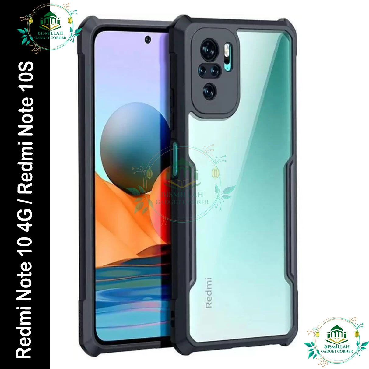 Xundd Back Cover for Xiaomi Redmi Note 10 4G / Xiaomi Redmi Note 10S Transparent Hybrid Hard PC Back Bumper