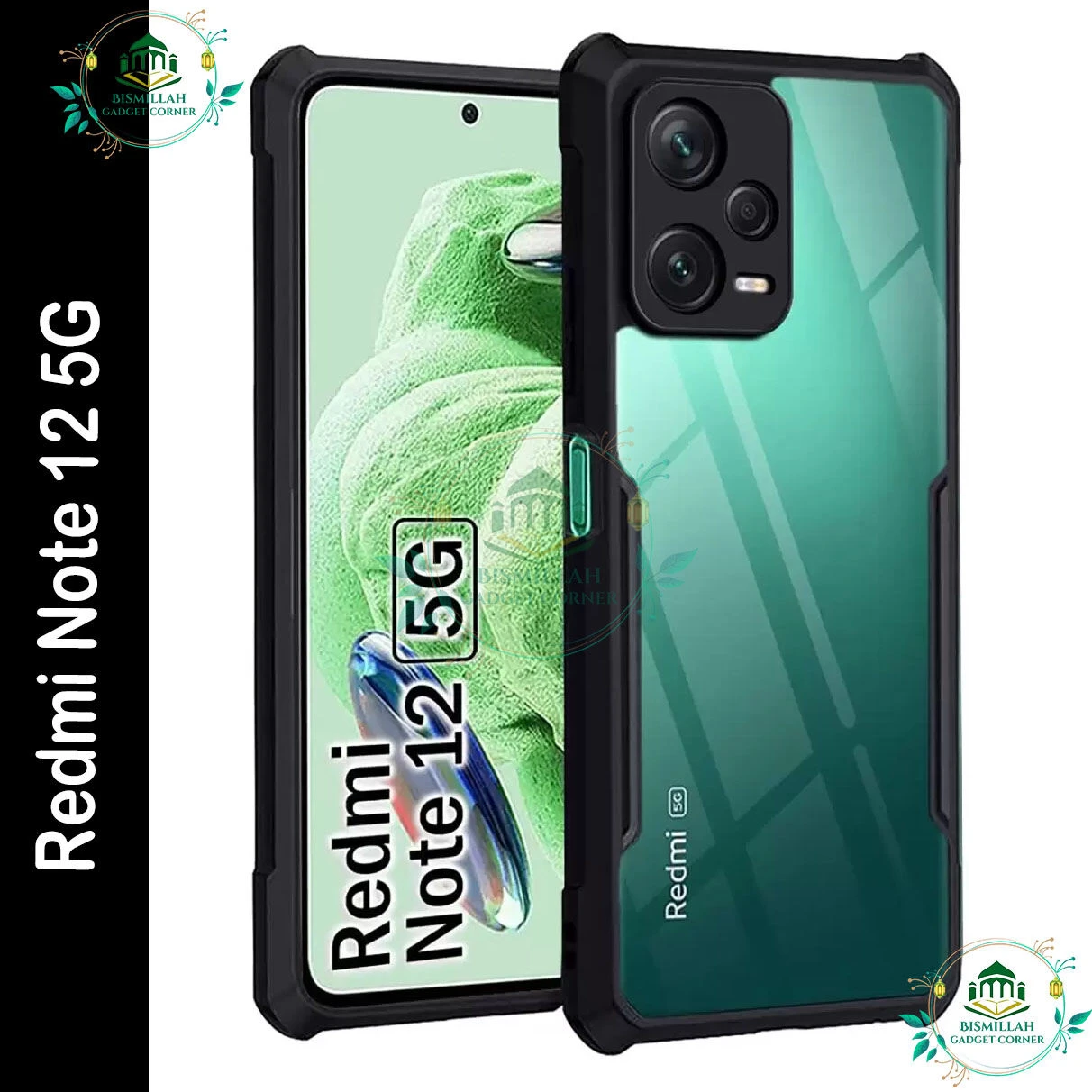 Xundd Back Cover for Redmi Note 12 5G Transparent Hybrid Hard PC Back Bumper