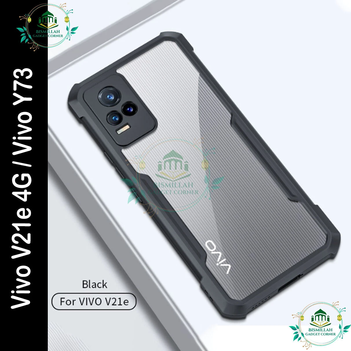 Xundd Back Cover for Vivo V21e 4G / Vivo Y73 Transparent Hybrid Hard PC Back Bumper