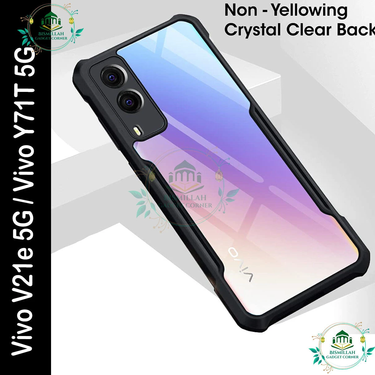 Xundd Back Cover for Vivo V21e 5G / Vivo Y71T 5G Transparent Hybrid Hard PC Back Bumper