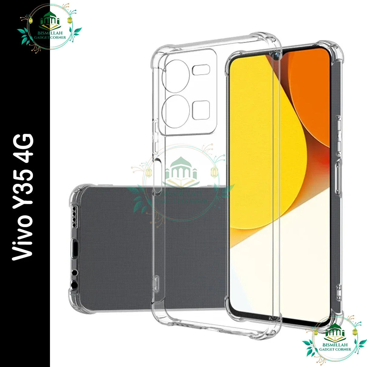 Transparent back cover For Vivo Y35 4G Luxury transparent Protect Back Cover Soft Case