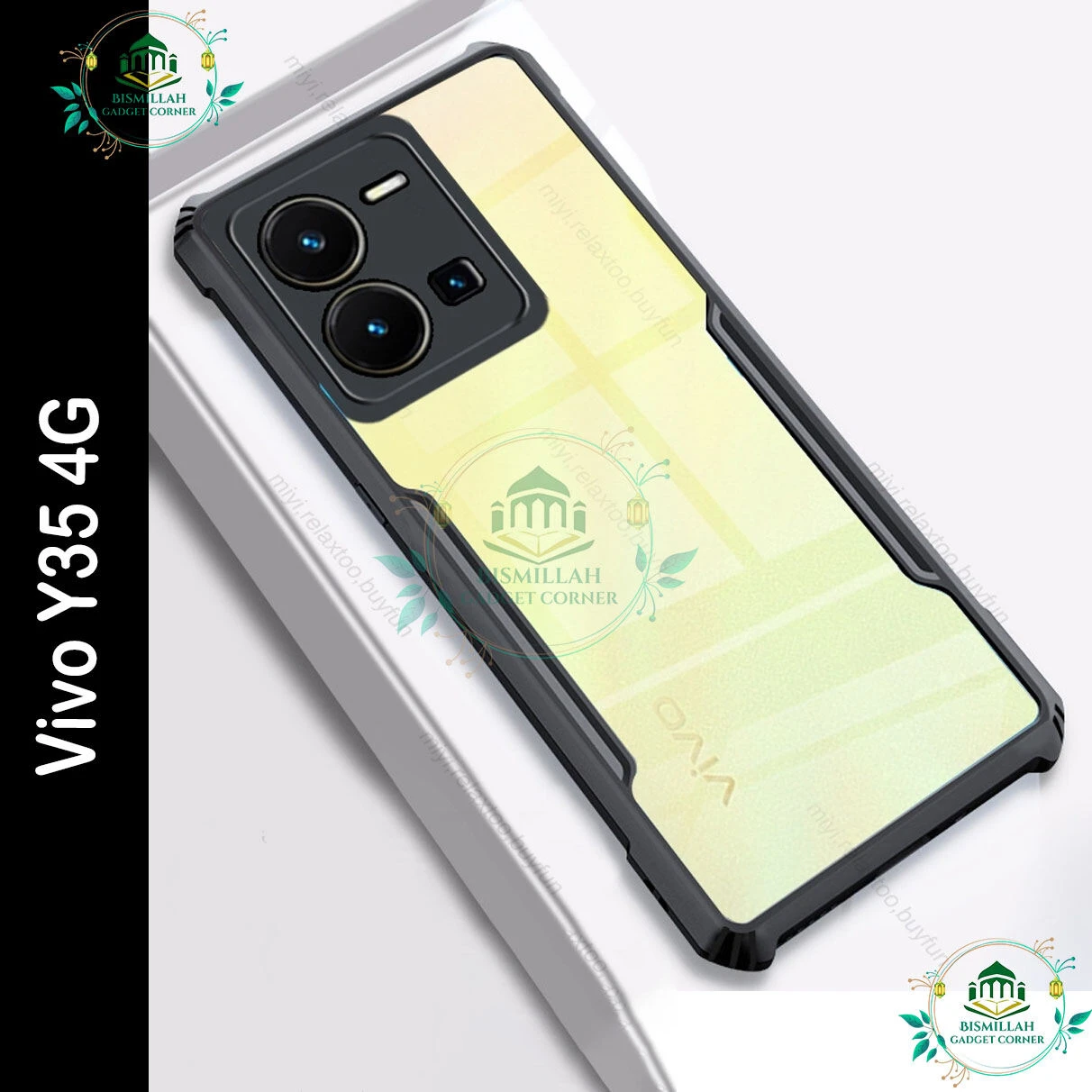 Xundd Back Cover for Vivo Y35 4G Transparent Hybrid Hard PC Back Bumper