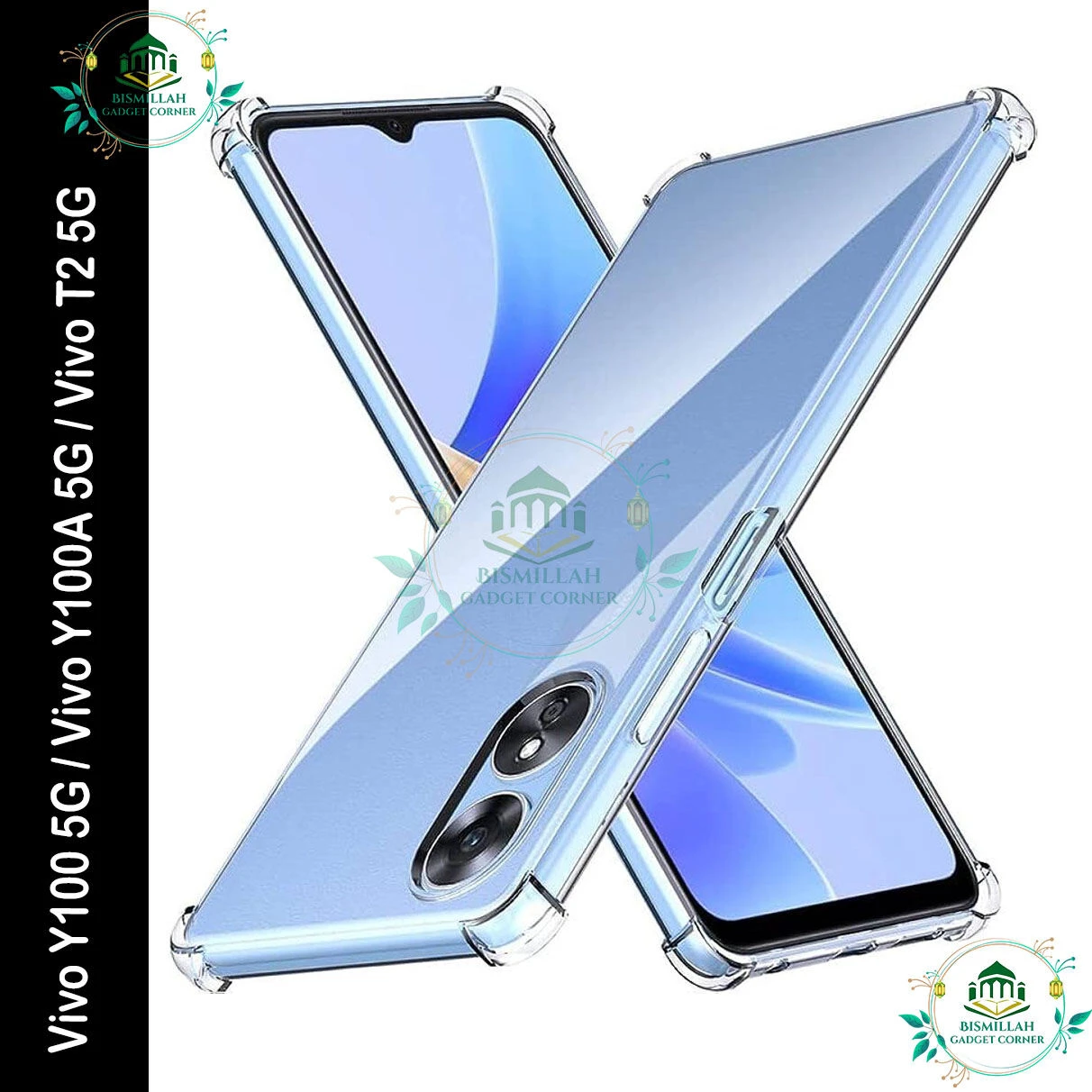 Transparent back cover For Vivo Y100 5G / Vivo Y100A 5G / Vivo T2 5G Luxury transparent Protect Back Cover Soft Case