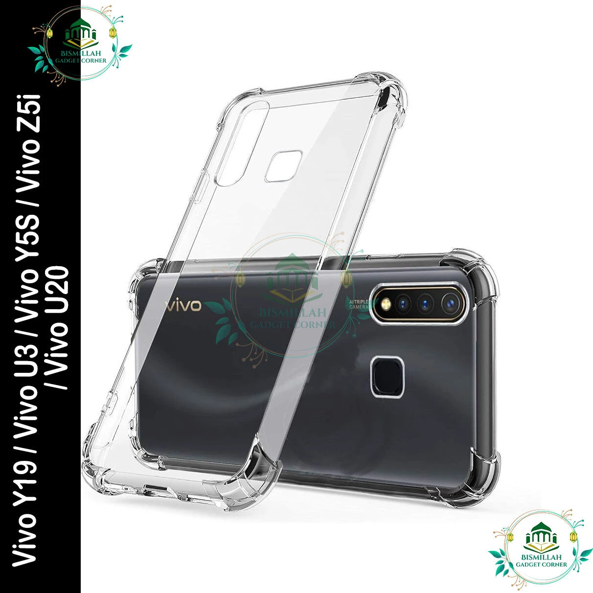 Transparent back cover For Vivo Y19 / Vivo U3 / Vivo Y5S / Vivo Z5i  / Vivo U20 Luxury transparent Protect Back Cover Soft Case