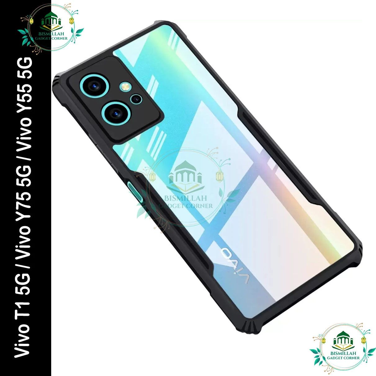 Xundd Back Cover for Vivo T1 5G / Vivo Y75 5G / Vivo Y55 5G Transparent Hybrid Hard PC Back Bumper