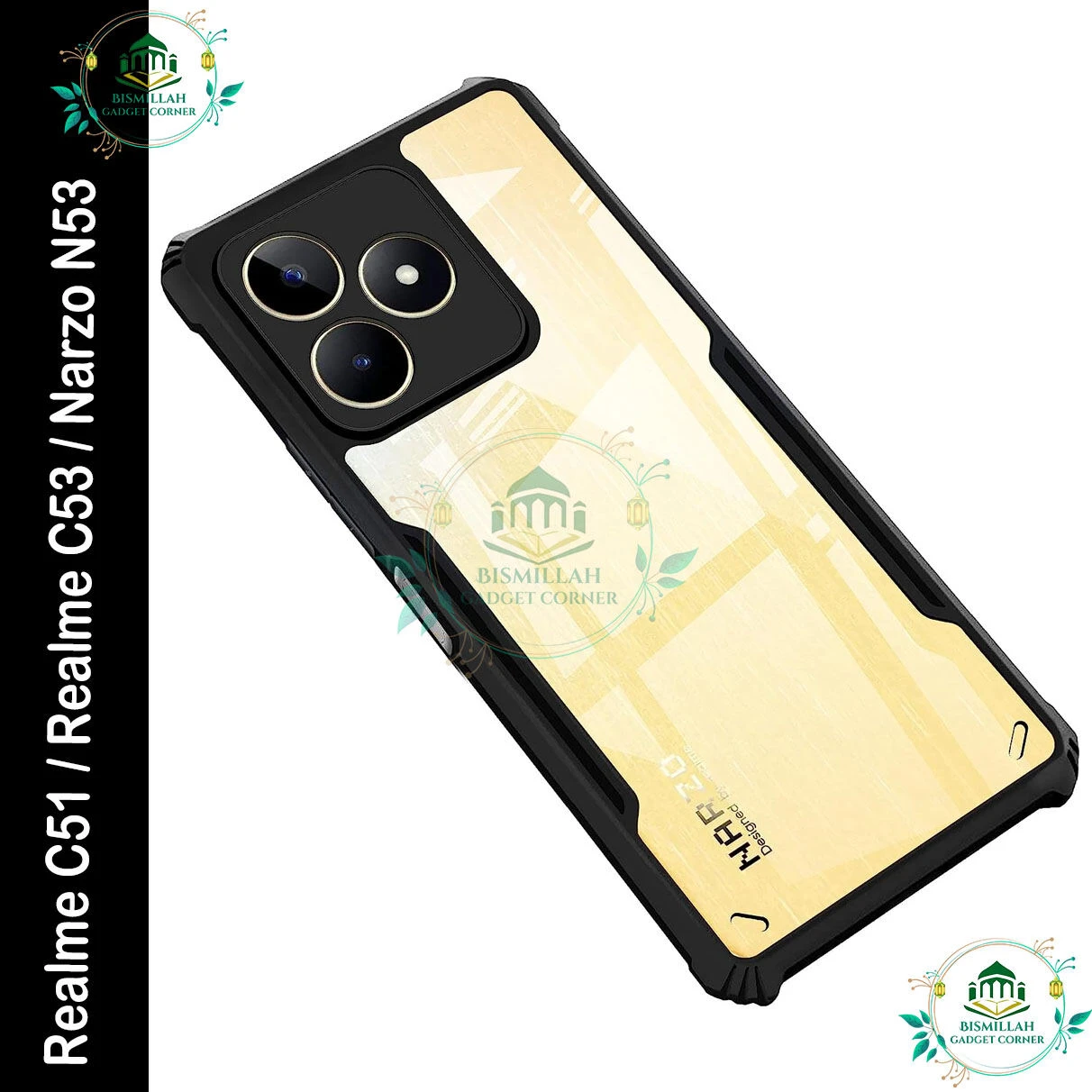 Xundd Back Cover for Realme C51 / Realme C53 / Narzo N53 Transparent Hybrid Hard PC Back Bumper