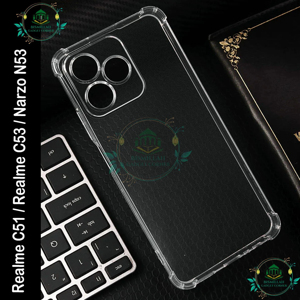 Transparent back cover For Realme C51 / Realme C53 / Narzo N53 Luxury transparent Protect Back Cover Soft Case