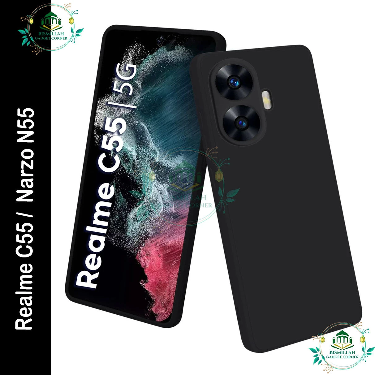 Premium Liquid Silicone Phone case for Realme C55 /  Narzo N55 Liquid Silicon Mobile Back Case Soft Silicone Phone Cover