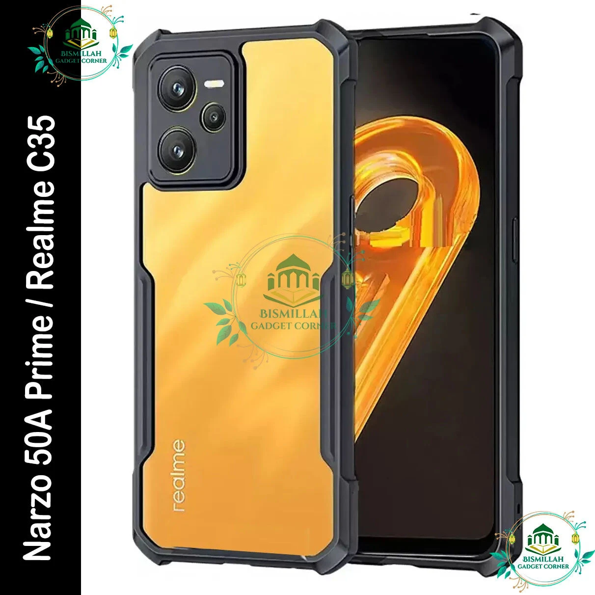 Xundd Back Cover for Realme C35 / Realme Narzo 50A Prime Transparent Hybrid Hard PC Back Bumper