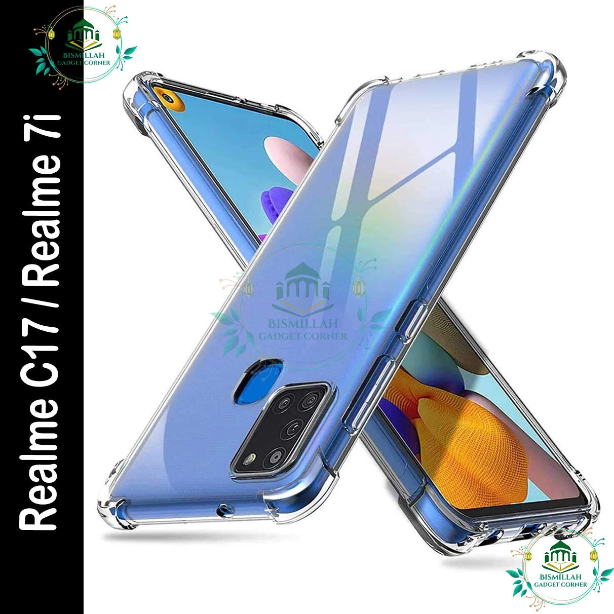 Transparent back cover For Realme C17 / Realme 7i Luxury transparent Protect Back Cover Soft Case