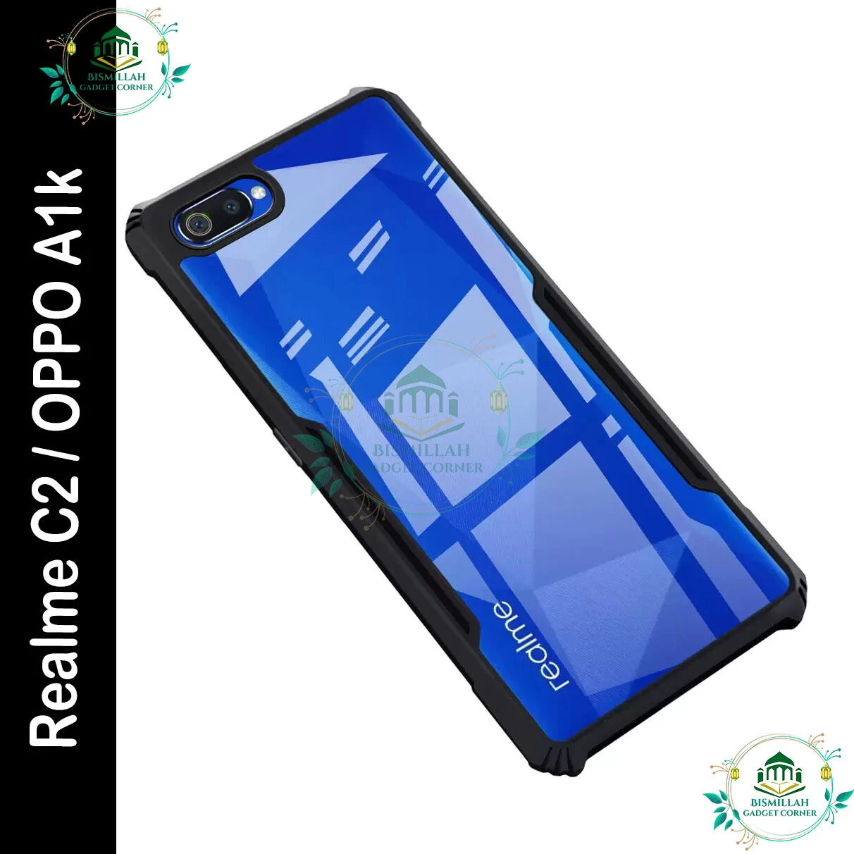 Xundd Back Cover for Realme C2 / Oppo A1k Transparent Hybrid Hard PC Back Bumper