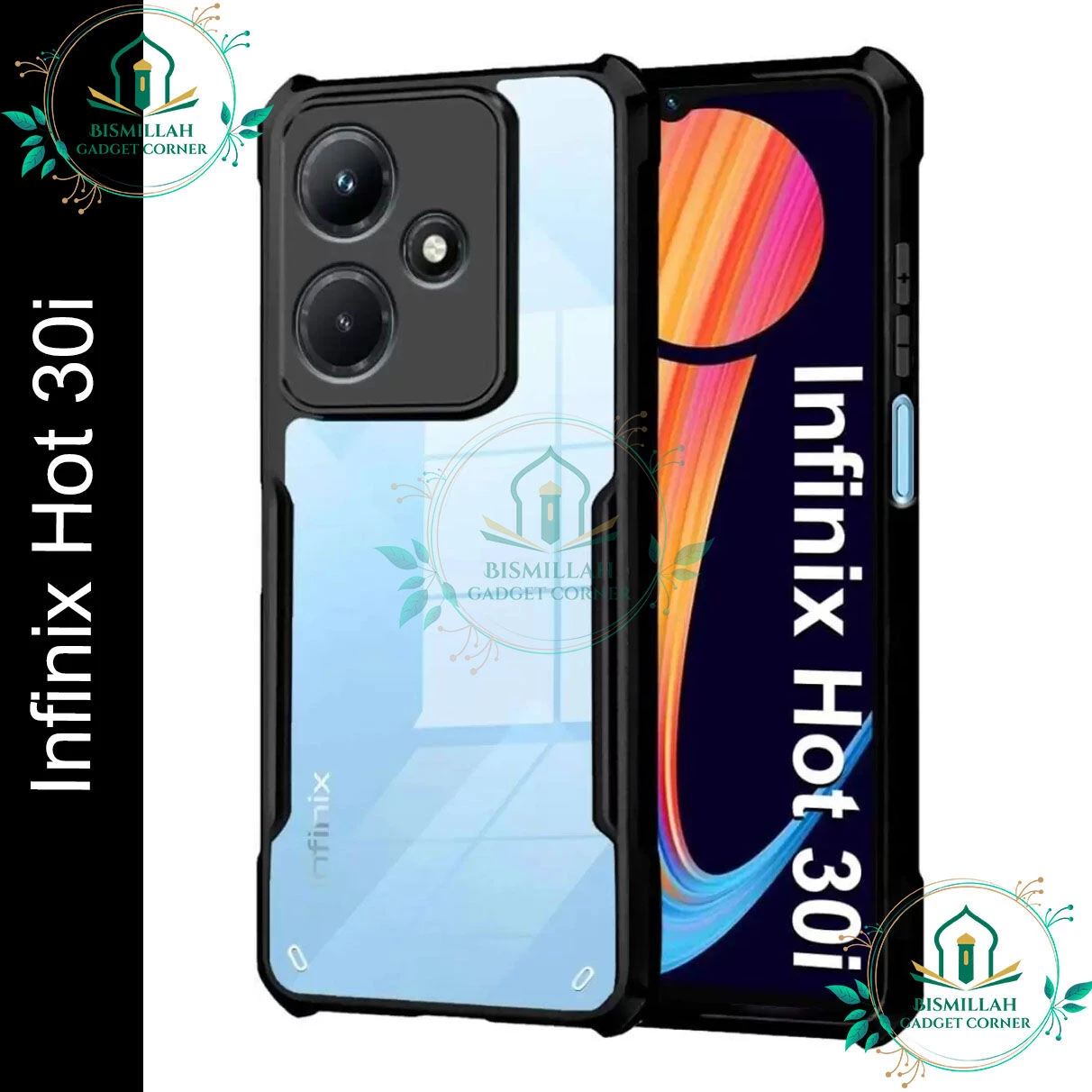 Xundd Back Cover for Infinix Hot 30i Transparent Hybrid Hard PC Back Bumper