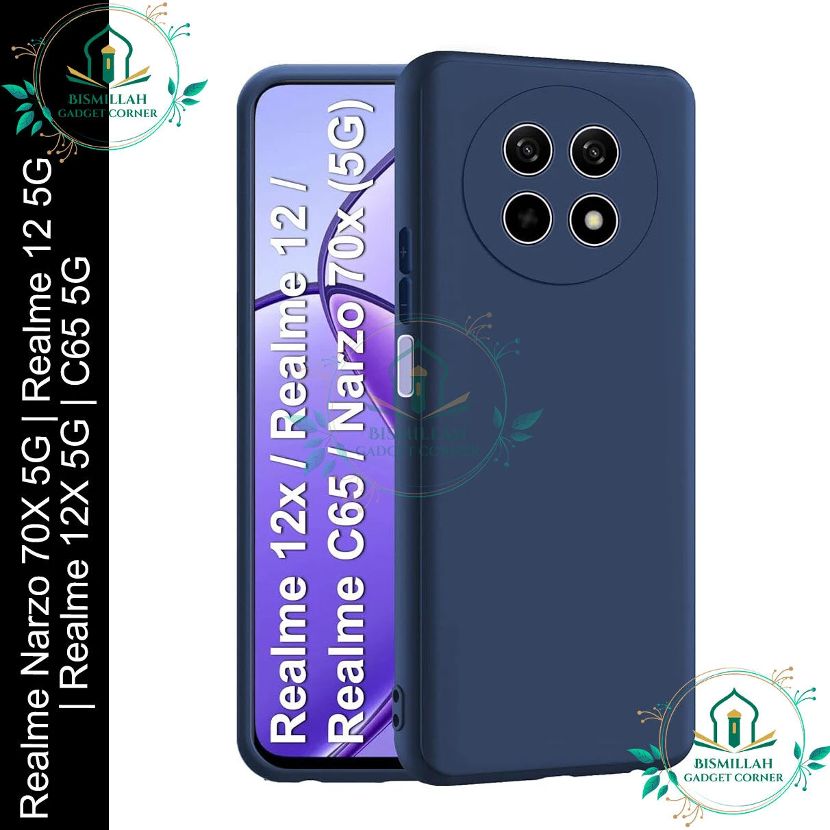 Premium Liquid Silicone Phone case for Realme Narzo 70X 5G | Realme 12 5G  | Realme 12X 5G | Realme C65 5G Liquid Silicon Mobile Back Case Soft Silicone Phone Cover