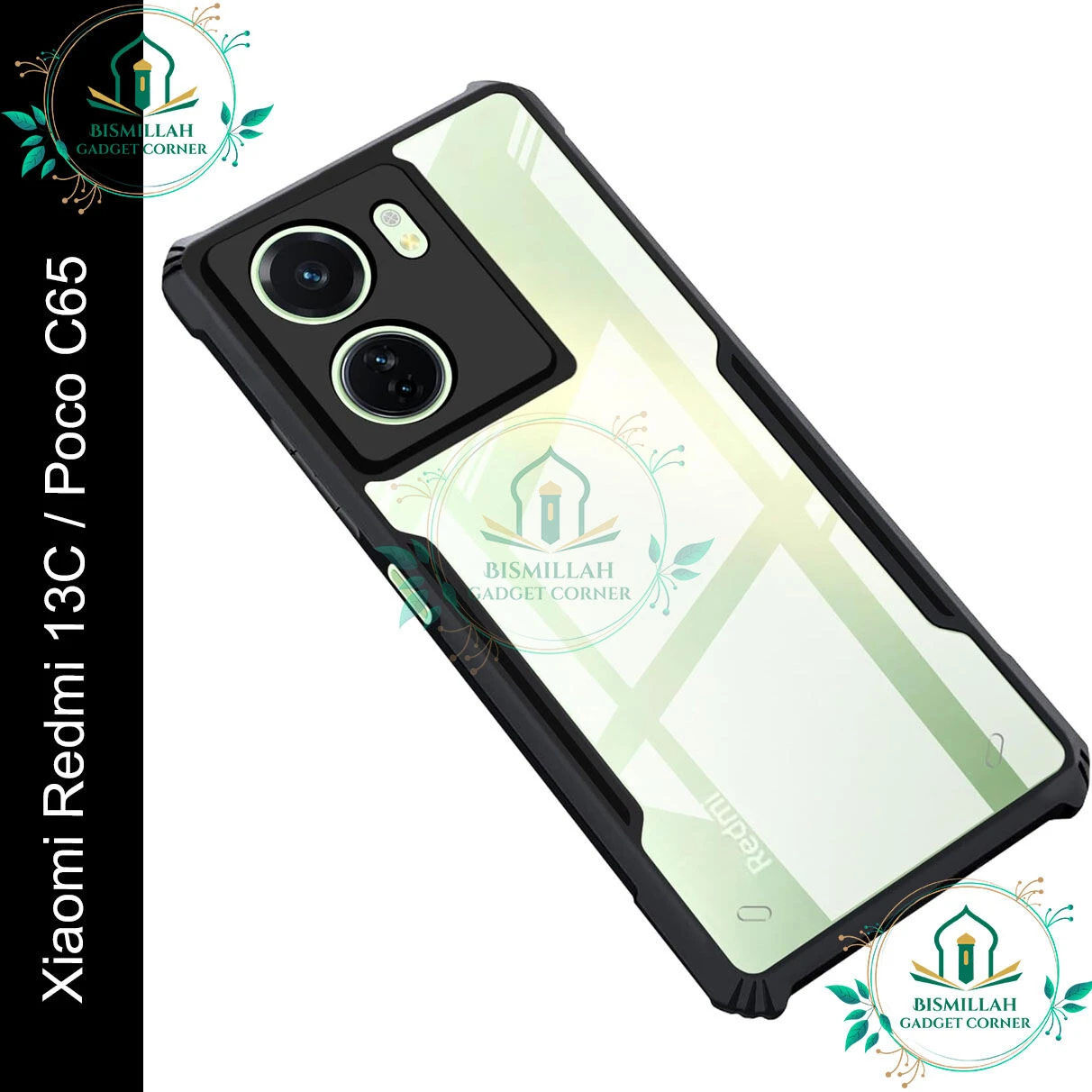 Xundd Back Cover for Xiaomi Redmi 13C / Poco C65 Transparent Hybrid Hard PC Back Bumper