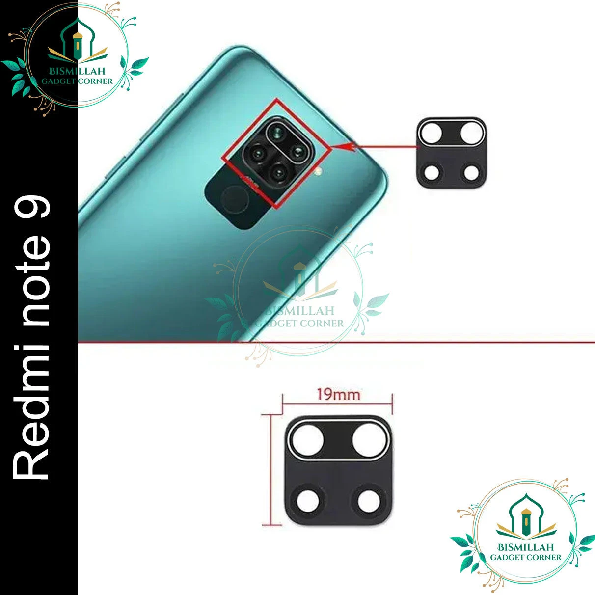 Back Camera Glass Lens Camera Lens for Xiaomi Redmi Note 9