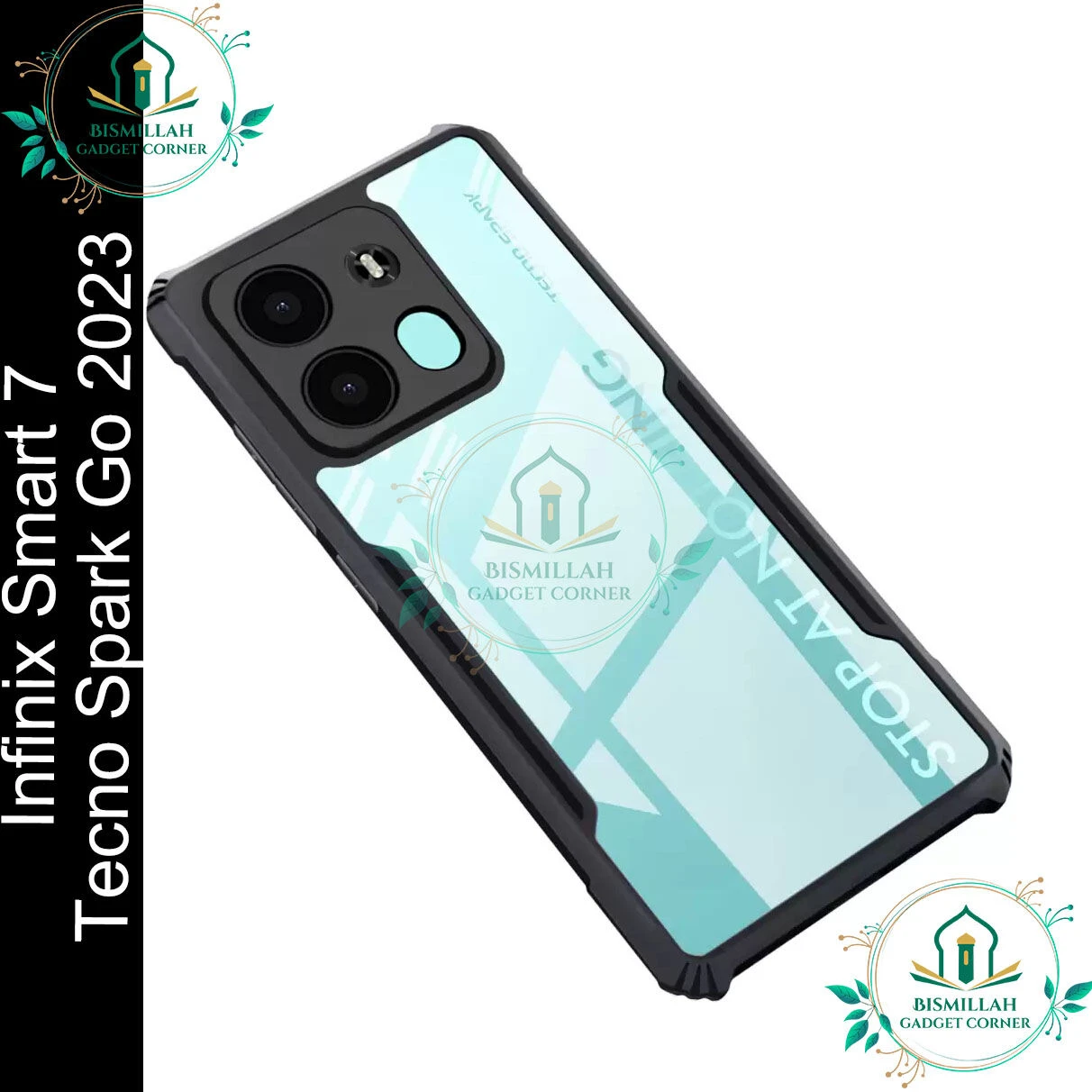 Xundd Back Cover for Infinix Smart 7 / Tecno Spark Go 2023 Transparent Hybrid Hard PC Back Bumper