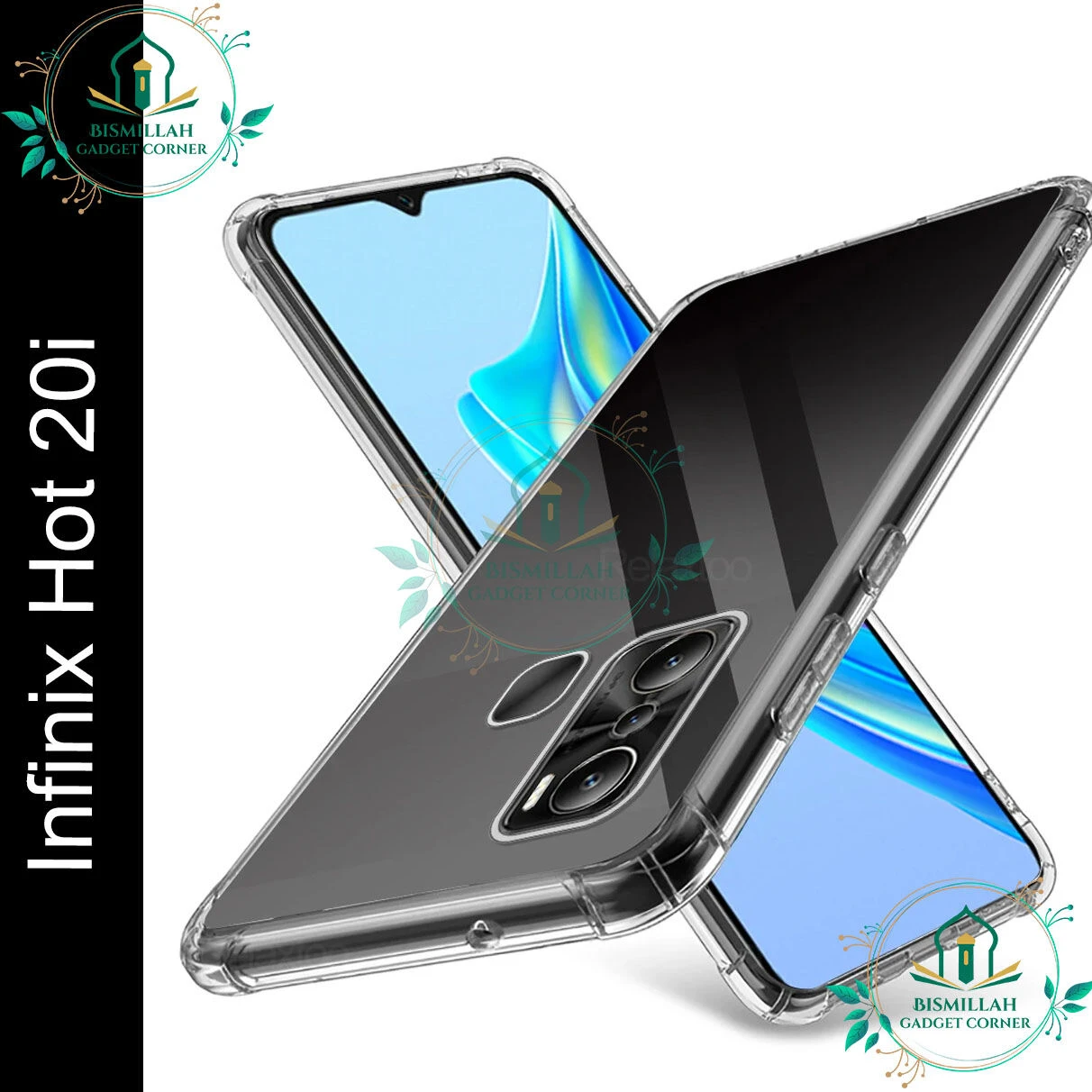 Transparent back cover For Infinix Hot 20i Luxury transparent Protect Back Cover Soft Case