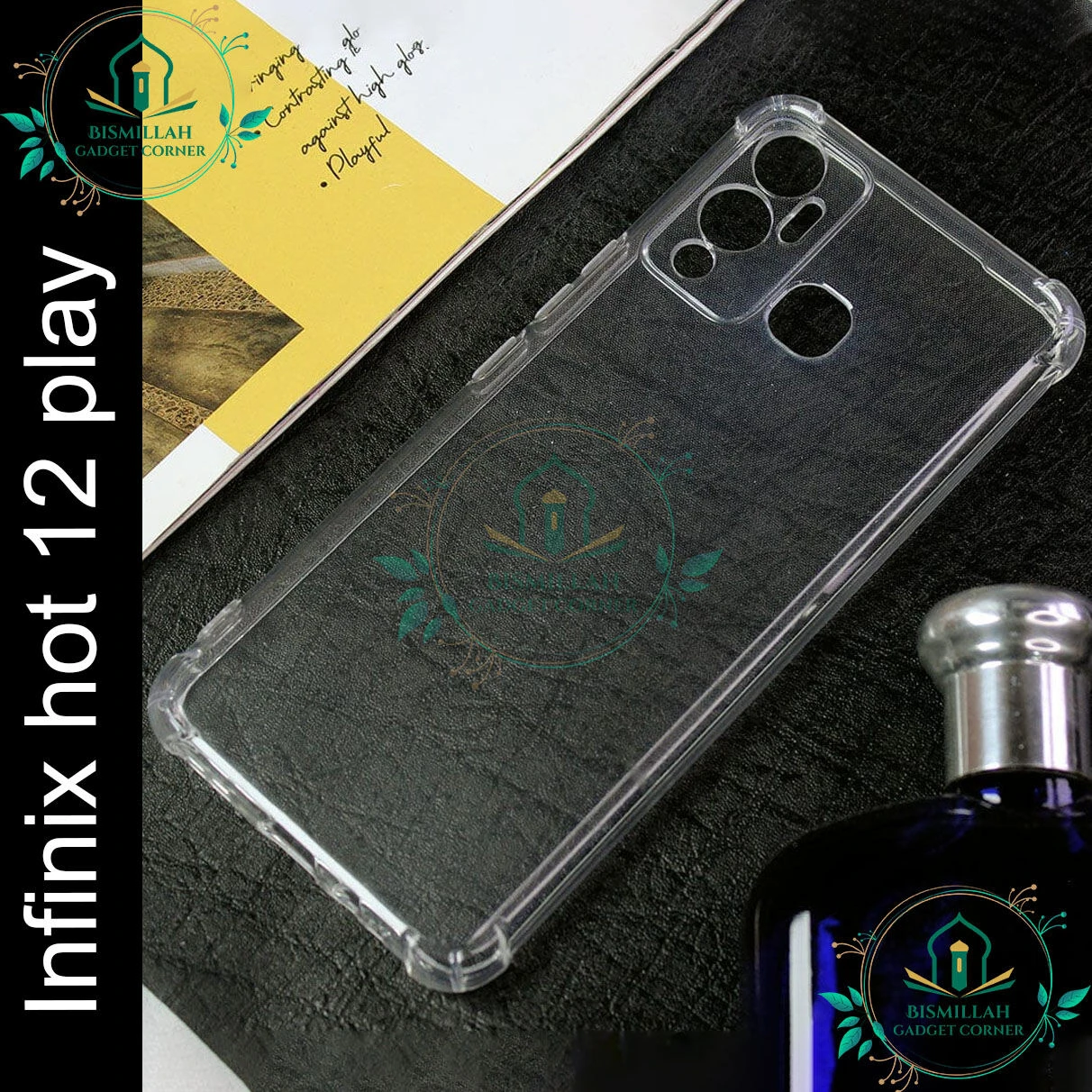Transparent back cover For Infinix Hot 12 play Luxury transparent Protect Back Cover Soft Case