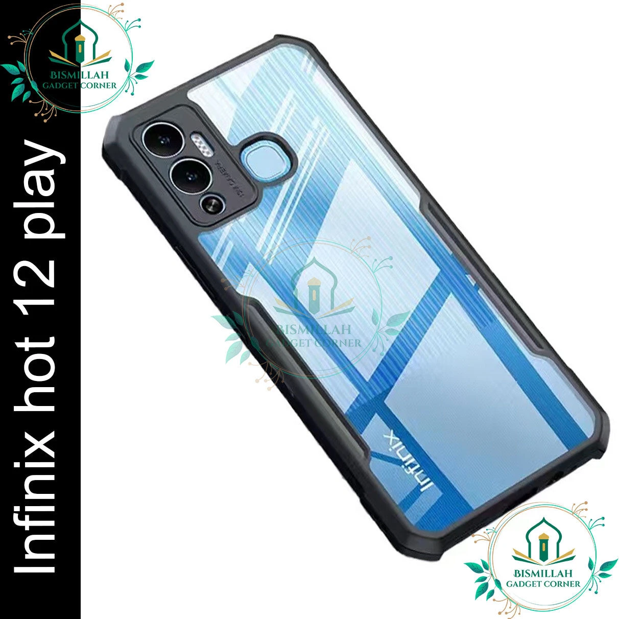Xundd Back Cover for Infinix Hot 12 play Transparent Hybrid Hard PC Back Bumper
