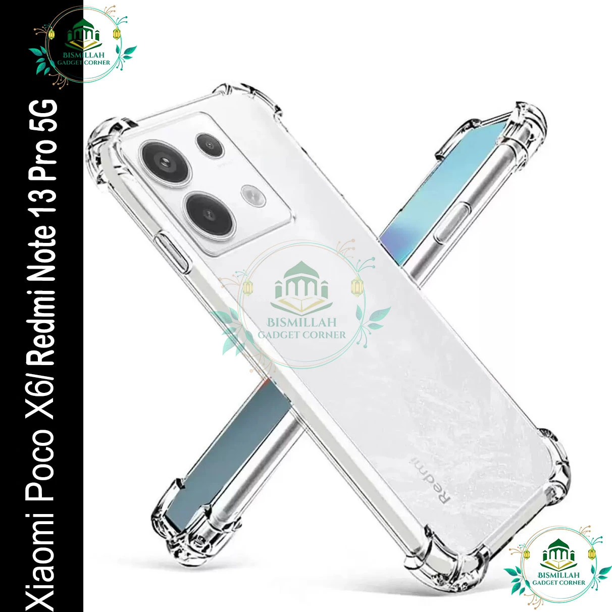 Transparent back cover For Xiaomi Redmi Note 13 5G Luxury transparent Protect Back Cover Soft Case