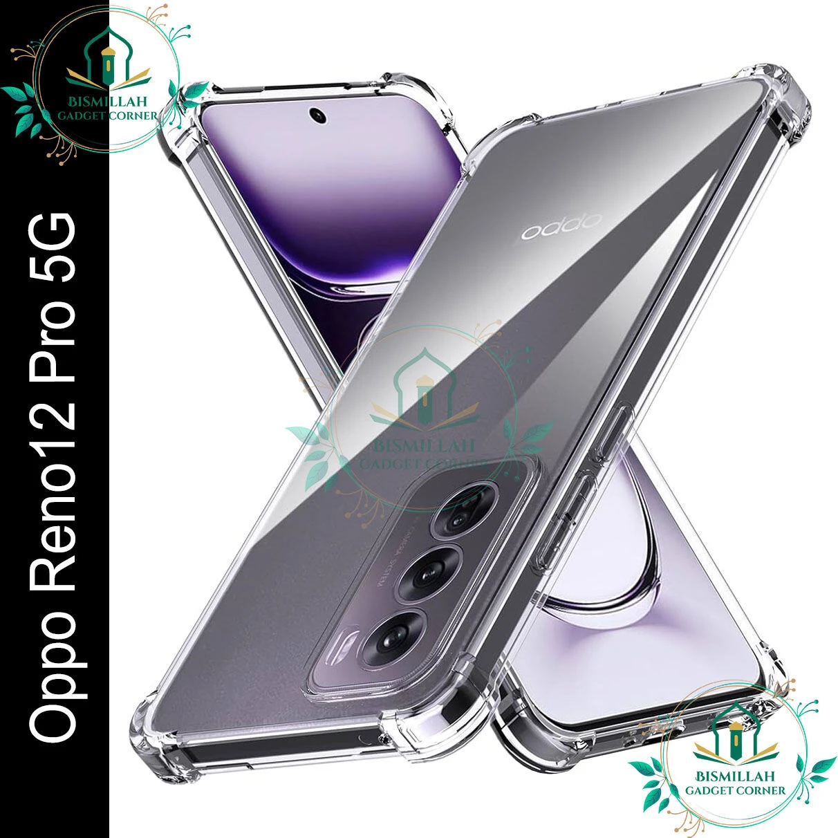Transparent back cover For Oppo Reno12 Pro 5G Luxury transparent Protect Back Cover Soft Case