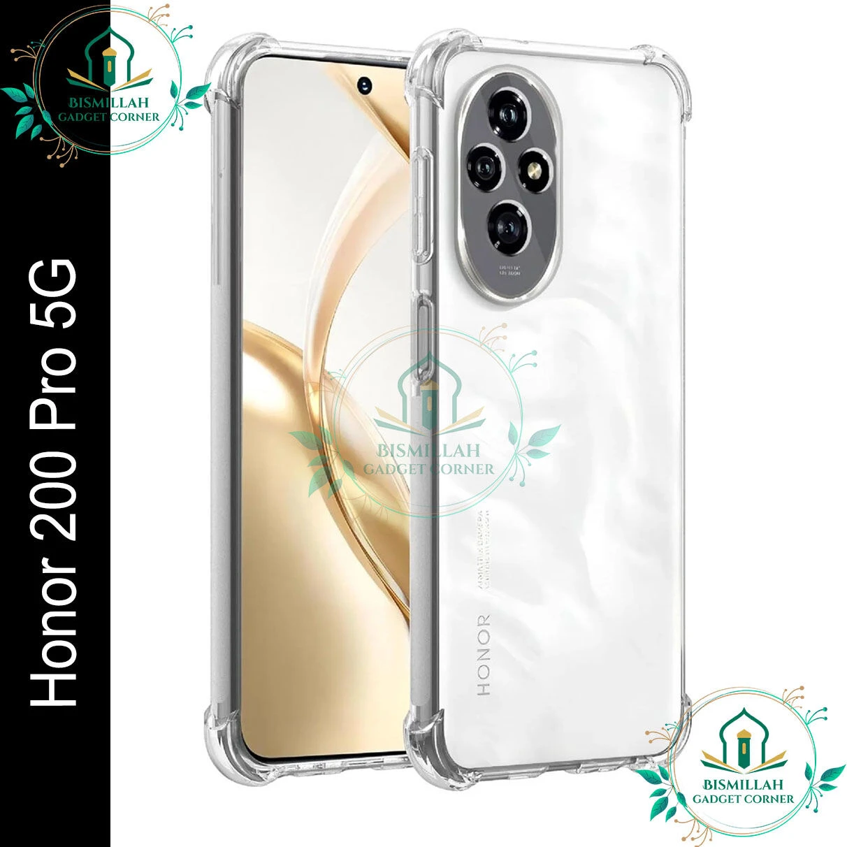 Transparent back cover For Honor 200 Pro 5G Luxury transparent Protect Back Cover Soft Case