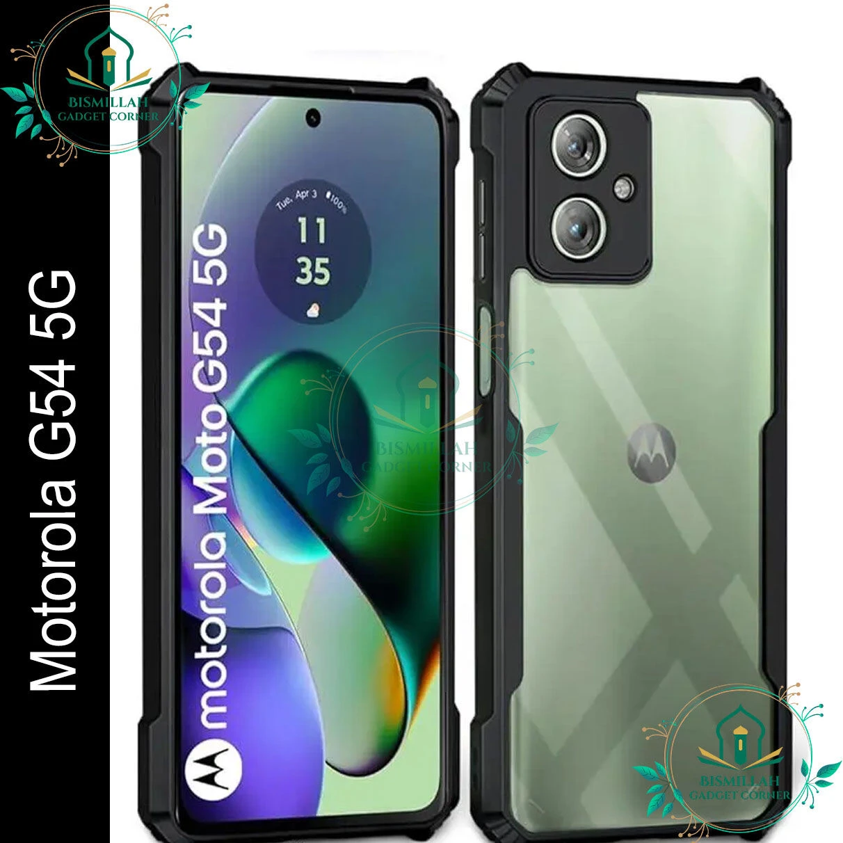 Xundd Back Cover for Motorola Moto G54 5G Transparent Hybrid Hard PC Back Bumper