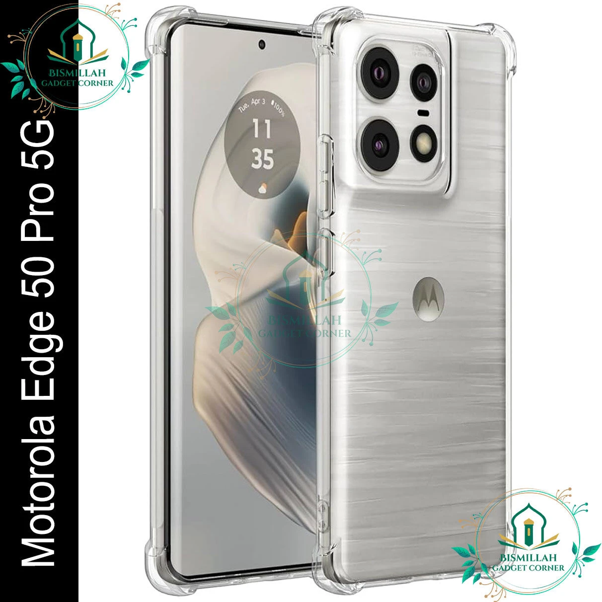 Transparent back cover For Motorola Edge 50 Pro 5G Luxury transparent Protect Back Cover Soft Case