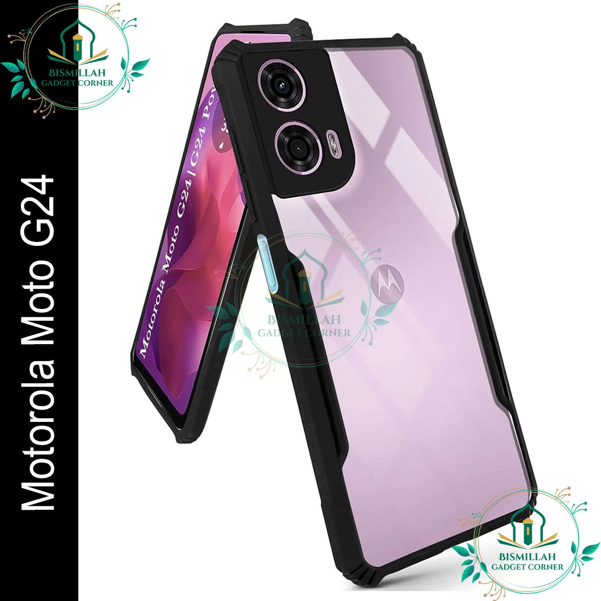 Xundd Back Cover for Motorola Moto G24 Transparent Hybrid Hard PC Back Bumper